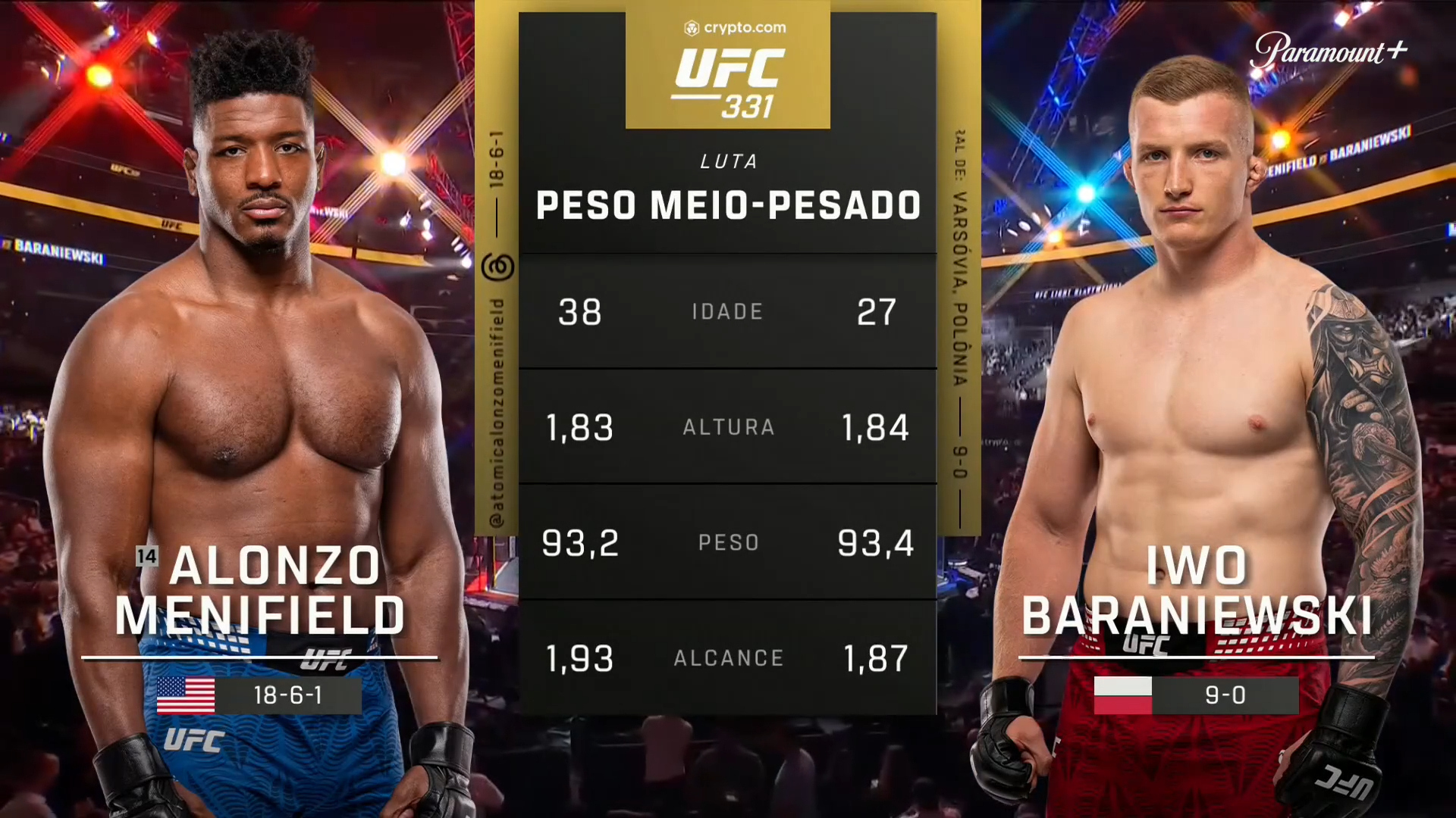 UFC 331 19/09 - Alonzo Menifield x Iwo Baraniewski - 2026