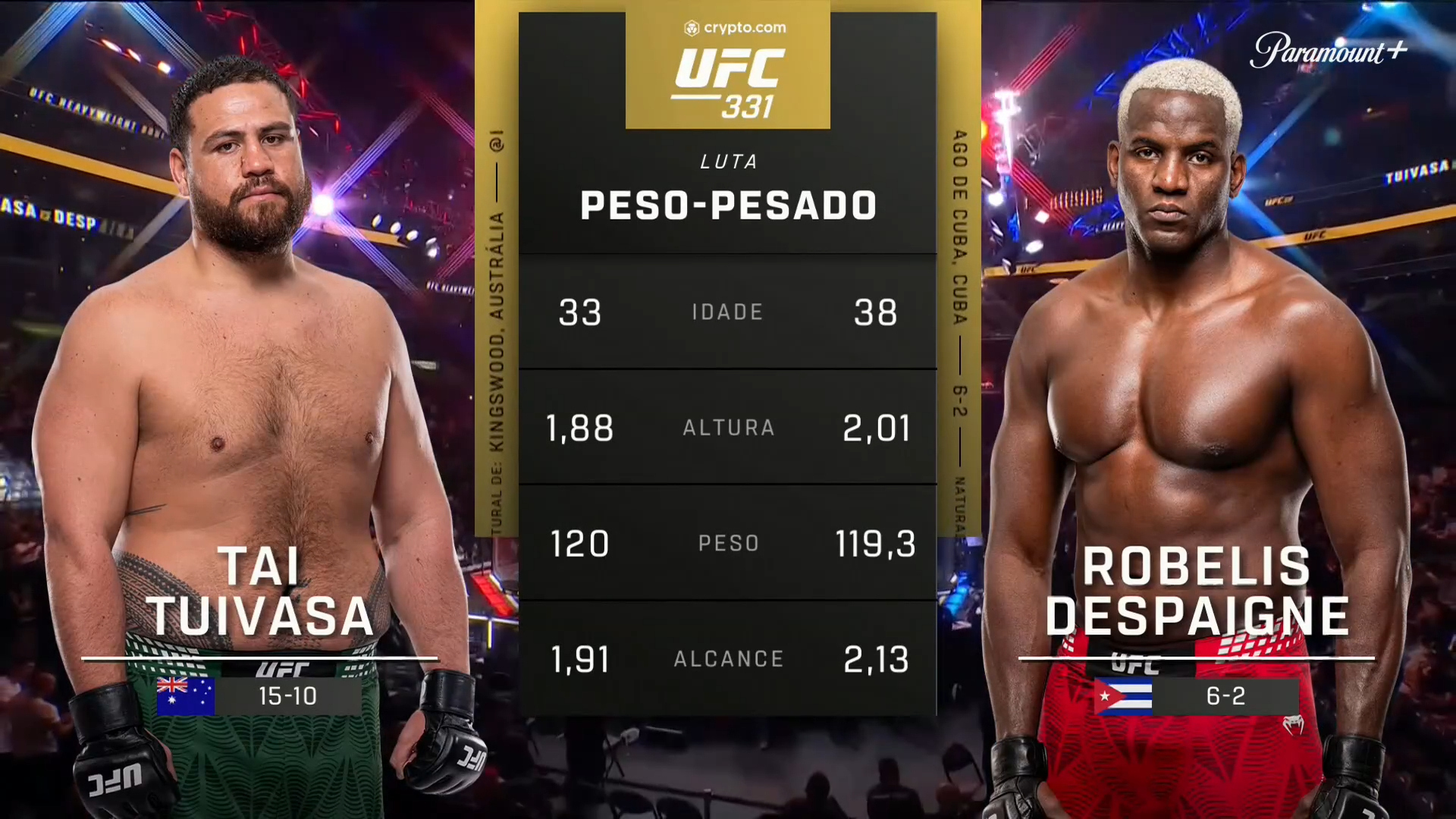 UFC 331 19/09 - Tai Tuivasa x Robelis Despaigne - 2026